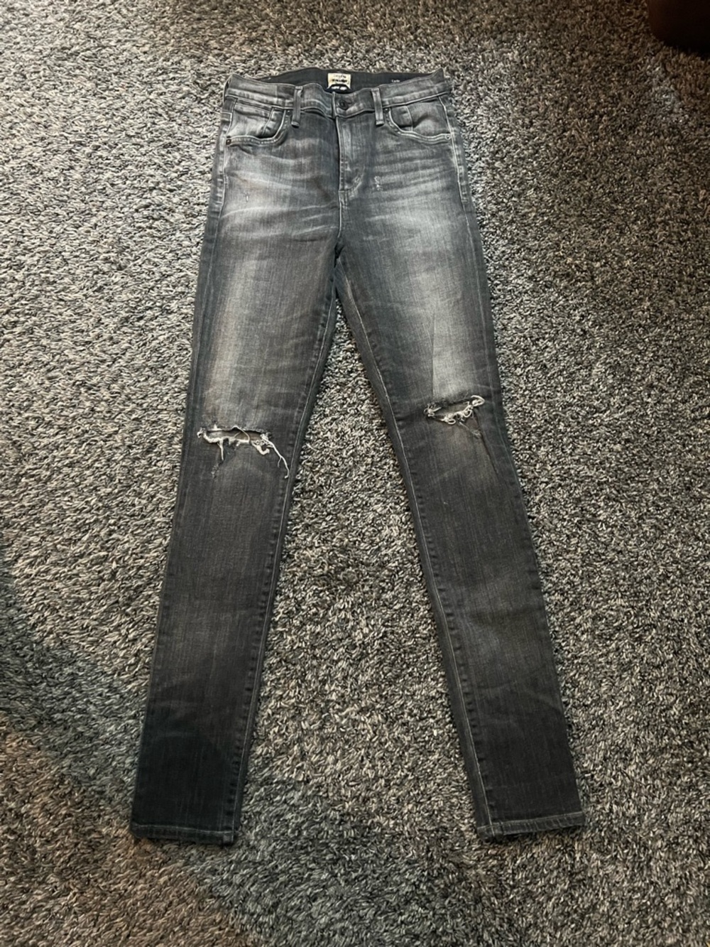 Citizens Of Humanity Gray Ripped Skinny Jeans